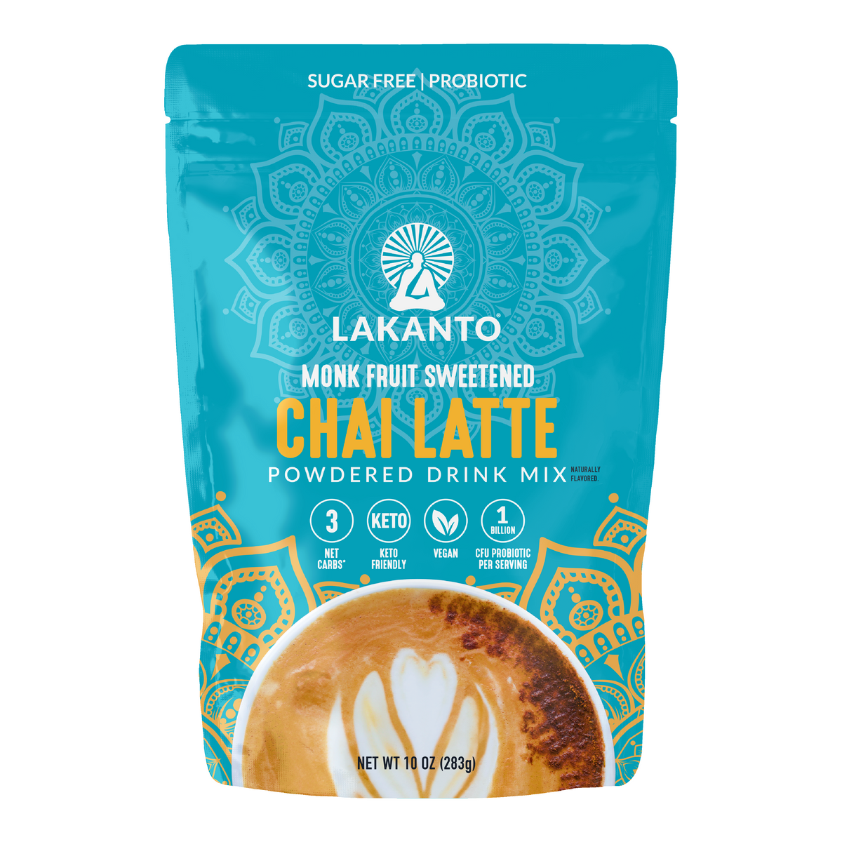 LAKANTO 零糖即溶香料奶茶 283g 產品正面包裝