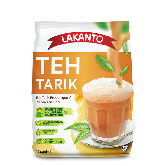 Lakanto low GI instant Teh Tarik front packaging，羅漢果糖調味拉茶，即沖飲品，不添加砂糖，輕鬆享受細味地道茶香